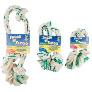 Petmate Booda Fresh N Floss 3 Knot Tug Rope Dog Toy, Large, Spearmint