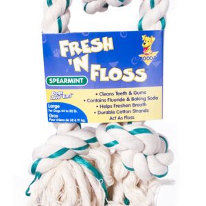 Petmate Booda Fresh N Floss 3 Knot Tug Rope Dog Toy, Large, Spearmint