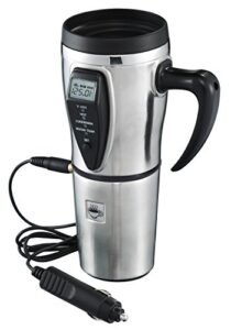 heated smart travel mug with temperature control - 16 ounce- 12v - stainless steel