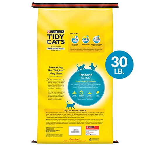 Purina Tidy Cats Non Clumping Cat Litter, Instant Action Low Tracking Cat Litter - 30 lb. Bag