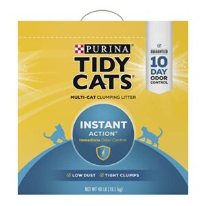 purina tidy cats clumping cat litter, instant action multi cat litter - 40 lb. box