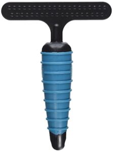 master grooming tools ergonomic double-row undercoat rakes — efficient tools for grooming dogs, 39 pins, blue