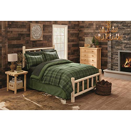 CASTLECREEK Wood Bed Frame with Headboard, Cabin Decor, Heavy Duty, Rustic, Full, Cedar Log