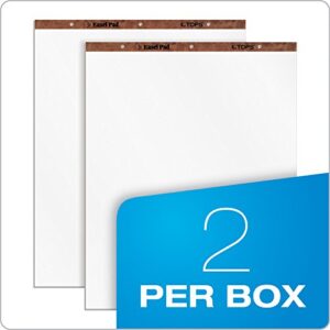 TOPS Easel Pad, 3-hole punched, white, 15 lb, plain white, 50 SH/PD, 2 per Carton (7903)