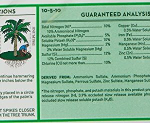 Jobe’s, 01010, Fertilizer Spikes, Palm Tree, Includes 5 Spikes, 1lb, Brown