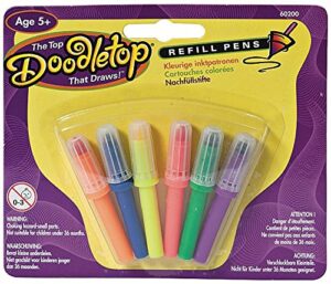 u-create doodletop twister 6 refill pens for tops, drawing games, marker pens, creative art spiral spinning top for kids age 5 & above