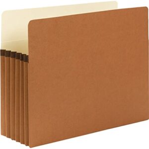 smead file pocket, straight-cut tab, 5-1/4" expansion, letter size, redrope, 50 per carton (73810)