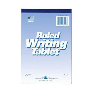 roaring spring paper products writing tablet, 6 x 9 inches, 100 sheets, wide, white (roa63046)