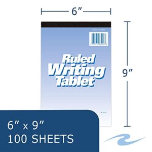 Roaring Spring Paper Products Writing Tablet, 6 x 9 Inches, 100 Sheets, Wide, White (ROA63046)