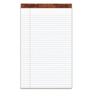 tops 7573 perforated everyday writing legal pad, 8.5 x 14 inch, white, 12 count (pack of 1)