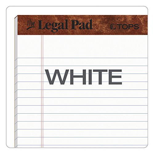 Tops 7573 Perforated Everyday Writing Legal Pad, 8.5 x 14 Inch, White, 12 Count (Pack of 1)