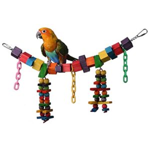 super bird creations sb449 rainbow bridge jr. bird toy, medium bird size, 18” x 3” x 7”