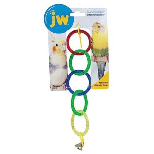 jw pet company activitoy olympia rings small bird toy, colors vary