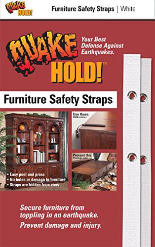 Quakehold! 4164 Furniture Strap Kit, White