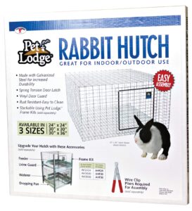 little giant wire rabbit hutch - pet lodge - heavy duty galvanized rabbit home, easy to assemble (24" x 24") (item no. ah2424)