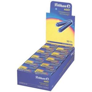 Pelikan 4001 TP/6 Ink Cartridges for Fountain Pens, Royal Blue, 0.8ml, 6 Pack (301176)