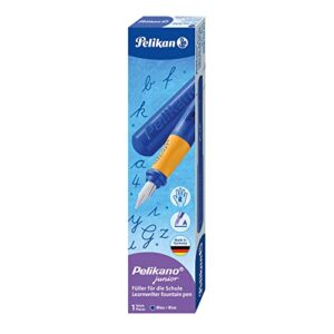pelikan pelikano jr. fountain pen, right-handed, medium nib, blue, 1 pen, 940874