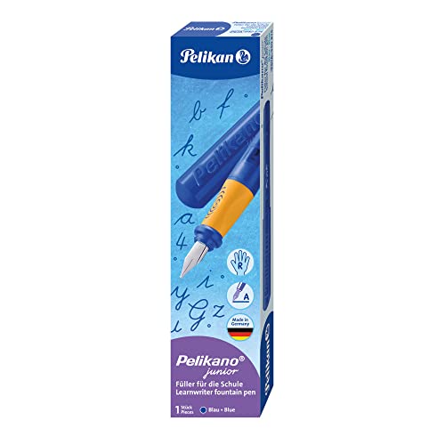 Pelikan Pelikano Jr. Fountain Pen, Right-Handed, Medium Nib, Blue, 1 Pen, 940874