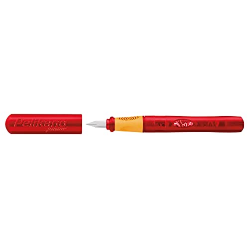 Pelikan Pelikano Jr. Fountain Pen, Right-Handed, Medium Nib, Red, 1 Pen, 940882