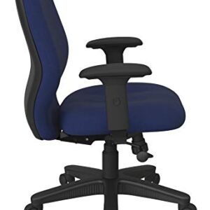 Office Star Ergonomic Mid Back Adjustable Office Desk Chair with Thick Padded Seat and Built-in Lumbar Support, Icon Navy Blue Fabric