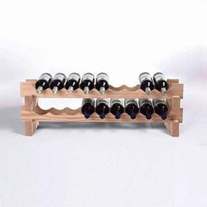 wine enthusiast 18 bottle stackable wine rack kit, natural