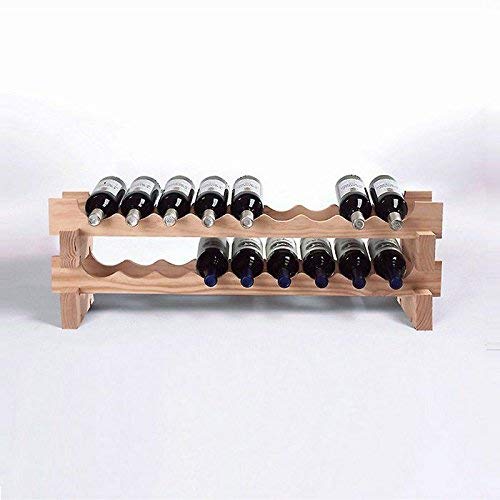 Wine Enthusiast 18 Bottle Stackable Wine Rack Kit, Natural