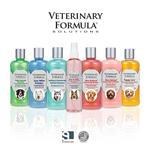 Veterinary Formula Solutions Gloss & Glide Detangler, Shine Builder, Conditioner Spray for Dogs – Quickly Detangles Matted Hair – With Silk Protein and Antioxidants (8 Fl. Oz.)