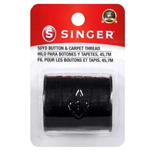 SINGER 67110 Button & Carpet Sewing Thread, 50-Yards, Black