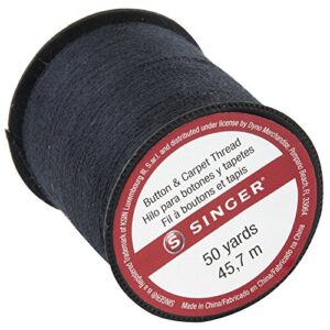 SINGER 67110 Button & Carpet Sewing Thread, 50-Yards, Black