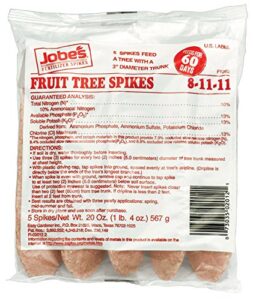 jobe's, fertilizer spikes, fruit and citrus, 5 count, slow release, apple, orange, lemon, trees