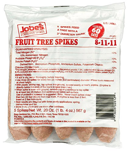 Jobe's, Fertilizer Spikes, Fruit and Citrus, 5 Count, Slow Release, Apple, Orange, Lemon, Trees