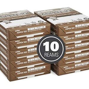 Boise Paper 100% Recycled Multi-Use Copy Paper, 8.5" x 11" Letter, 92 Bright White, 20 lb, 10 Ream Carton (5,000 Sheets)