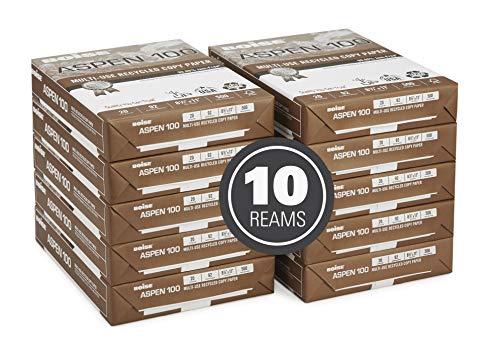 Boise Paper 100% Recycled Multi-Use Copy Paper, 8.5" x 11" Letter, 92 Bright White, 20 lb, 10 Ream Carton (5,000 Sheets)