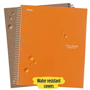 Five Star Spiral Notebook + Study App, 2 Subject, College Ruled Paper, Fights Ink Bleed, Water Resistant Cover, 8-1/2" x 11", 120 Sheets, Color Will Vary (824230)