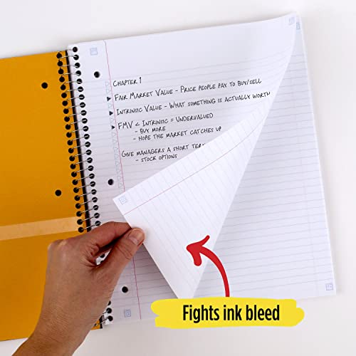 Five Star Spiral Notebook + Study App, 2 Subject, College Ruled Paper, Fights Ink Bleed, Water Resistant Cover, 8-1/2" x 11", 120 Sheets, Color Will Vary (824230)