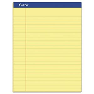 ampad top20220 20220 perforated writing pad, 8 1/2 x 11 3/4, canary, 50 sheets (pack of 12)