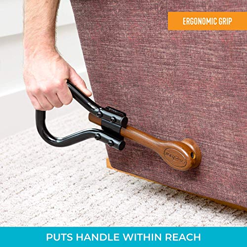 Stander Recliner Lever Extender, Oversized Grip Handle Adapter for Adults, Seniors, and Elderly, Extension Handle with Large Ergonomic Curve Grab Bar, Compatible with Wooden Recliner Handles