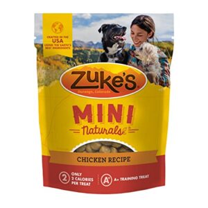 zuke’s mini naturals soft dog treats for training, soft and chewy dog training treats with chicken recipe