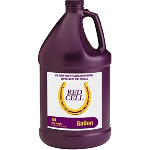 horse health red cell, liquid vitamin-iron-mineral supplement for horses, helps fill important nutritional gaps in horse's diet, 1 gallon, 128 oz., 64-day supply