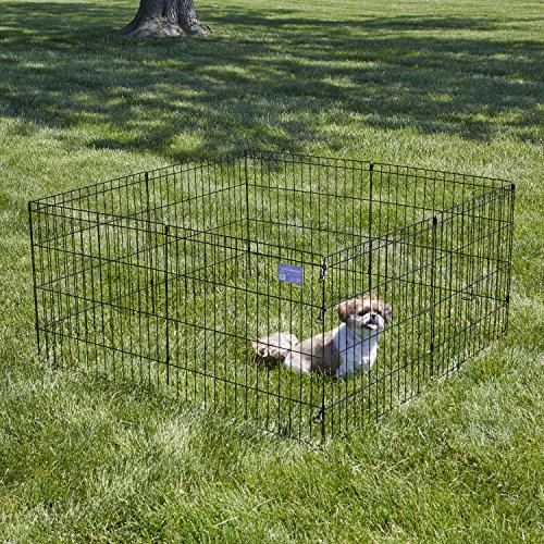 MidWest Homes for Pets Foldable Metal Dog Exercise Pen / Pet Playpen, 24'W x 24'H, 1-Year Manufacturer's Warranty