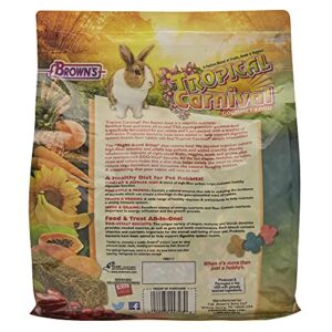 F.M. Brown's Tropical Carnival, Gourmet Pet Rabbit Food with High-Fiber Timothy and Alfalfa Hay Pellets, Probiotics for Digestive Health, Vitamin-Nutrient Fortified Daily Diet, 5 lb