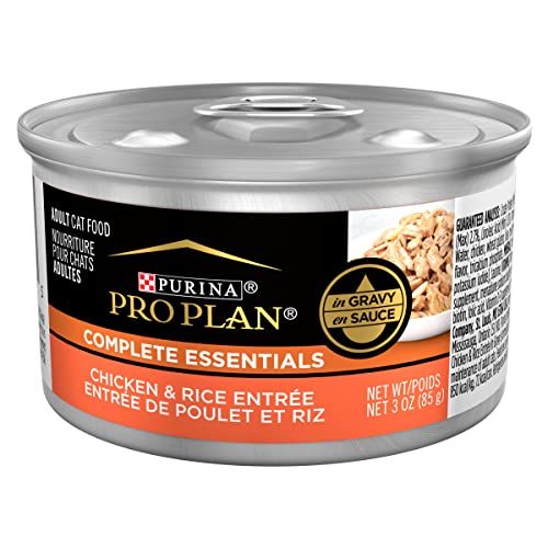 Purina Pro Plan High Protein Cat Food Complete Essentials Wet Gravy, Chicken and Rice Entree - (24) 3 oz. Pull-Top Cans