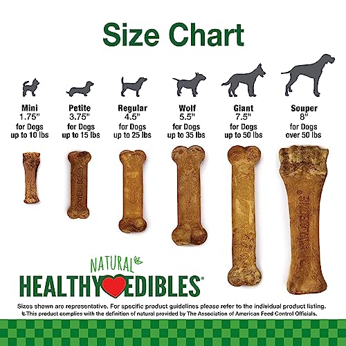 Nylabone Healthy Edibles Long-Lasting Dog Treats - Natural Dog Treats for Medium Dogs - Dog Products - Roast Beef Flavor, Medium/Wolf (2 Count)