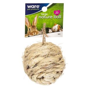 ware manufacturing all natural sisal ball toy for small pets, medium (03041)