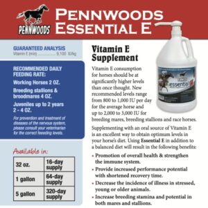 Pennwoods Essential E: Equine Vitamin E Supplement for Horse Health, Performance, Recovery & Nutrition - 1 Gallon