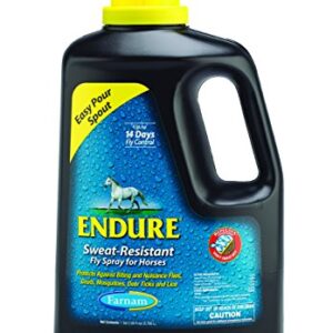 Farnam Endure Sweat-Resistant Horse Fly Spray, Kills, Repels, Protects, 128 Ounces, Easy Pour Gallon Refill