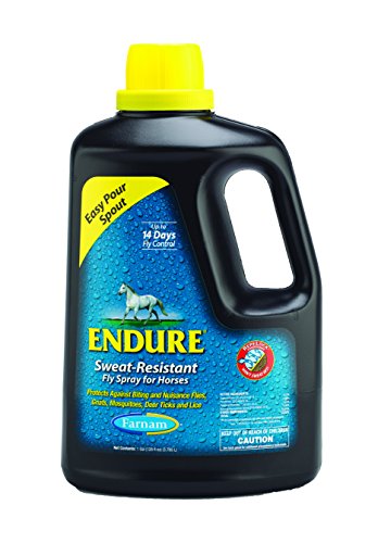 Farnam Endure Sweat-Resistant Horse Fly Spray, Kills, Repels, Protects, 128 Ounces, Easy Pour Gallon Refill