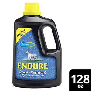 Farnam Endure Sweat-Resistant Horse Fly Spray, Kills, Repels, Protects, 128 Ounces, Easy Pour Gallon Refill