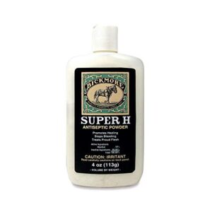 bickmore super h antiseptic powder for horses - quick healing, stops bleeding, treats proud flesh