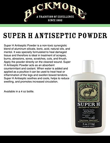 Bickmore Super H Antiseptic Powder for Horses - Quick Healing, Stops Bleeding, Treats Proud Flesh